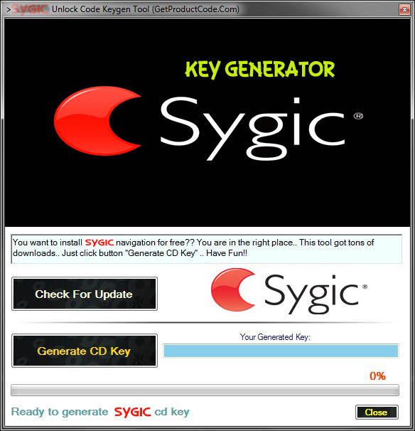 sygic key generator download